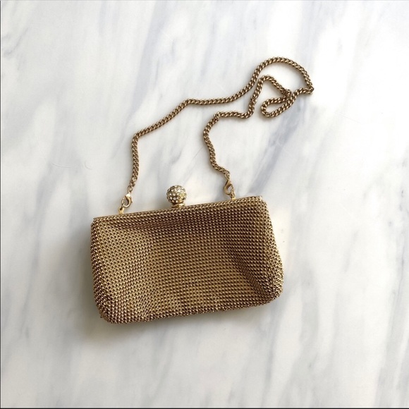 Gold Mesh Chain Evening Bag - Picture 1 of 3